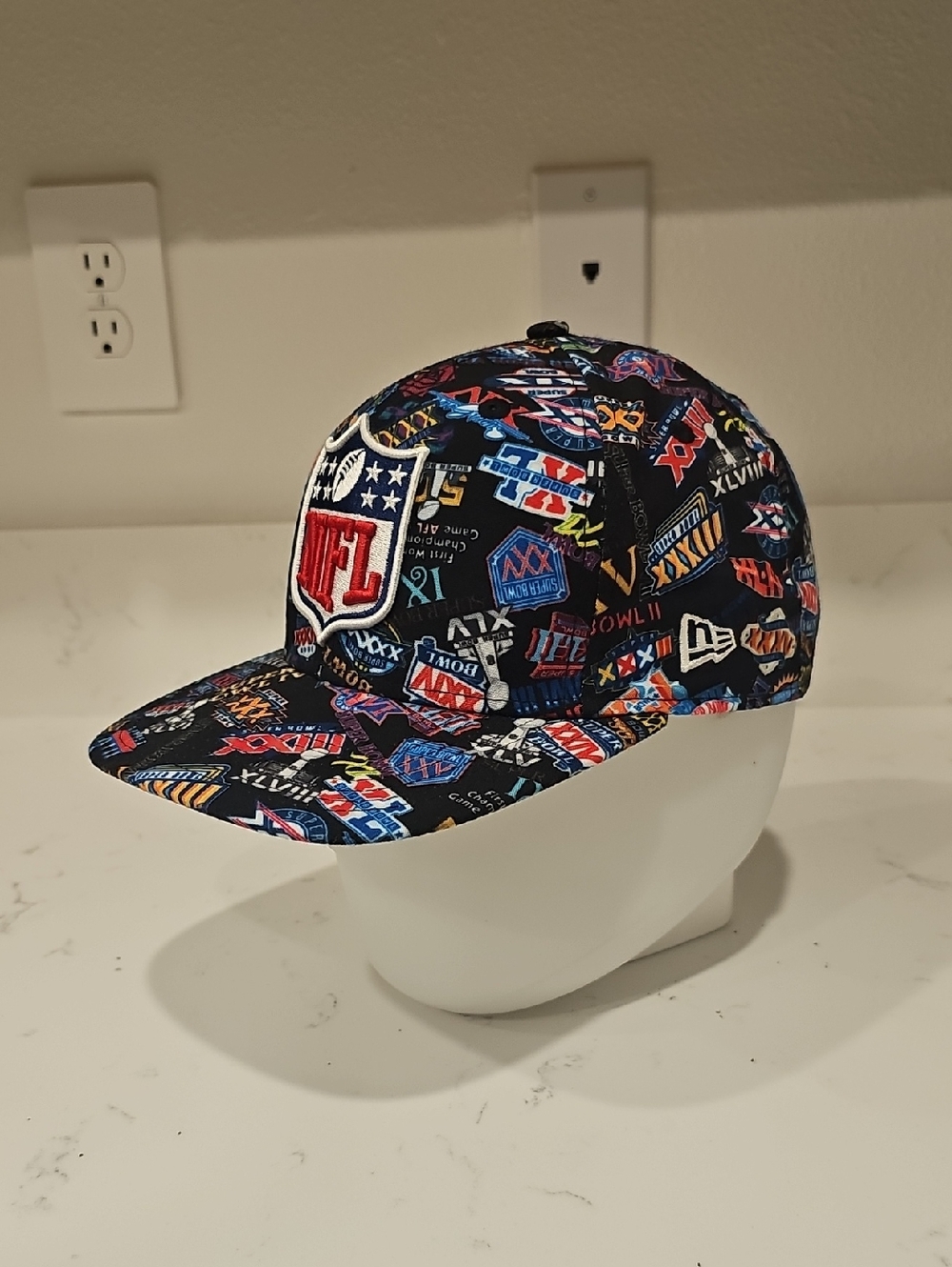 NFL Black  Cap with Multicolor Superbowl Logo's